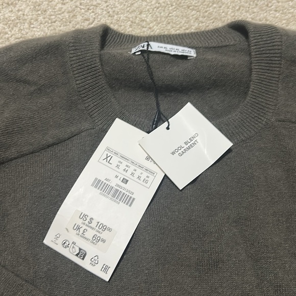 NWT Zara men’s wool blend long sleeve sweater - Picture 3 of 4